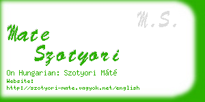 mate szotyori business card
